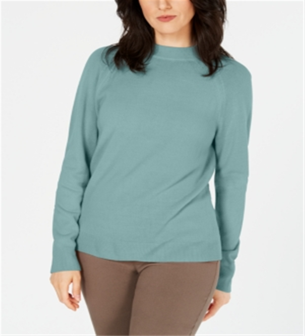 Karen Scott Suéter Feminino com Zíper nas Costas e Gola Simulada Verde Tamanho XS