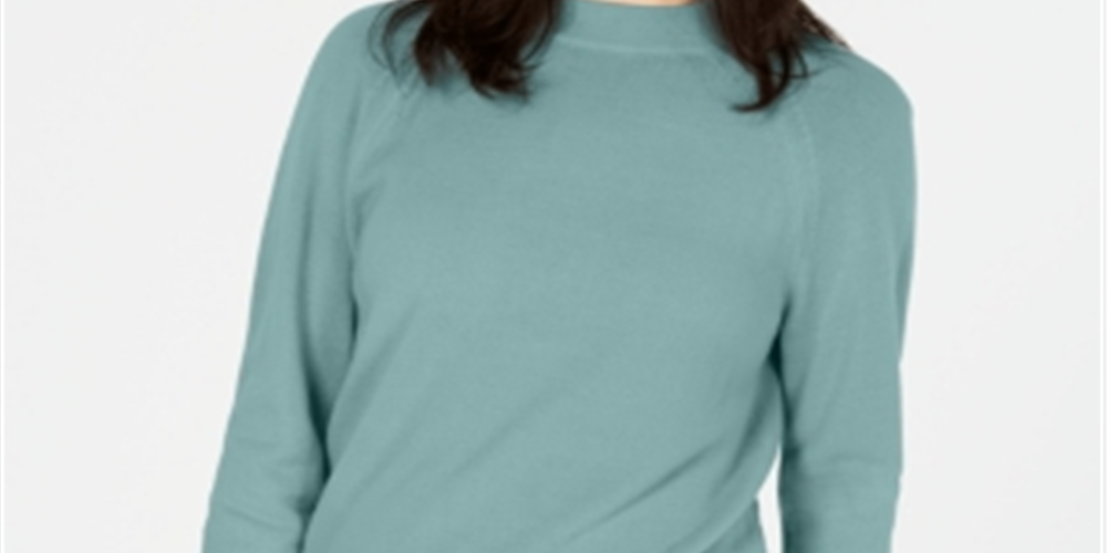 Karen Scott Suéter Feminino com Zíper nas Costas e Gola Simulada Verde Tamanho XS