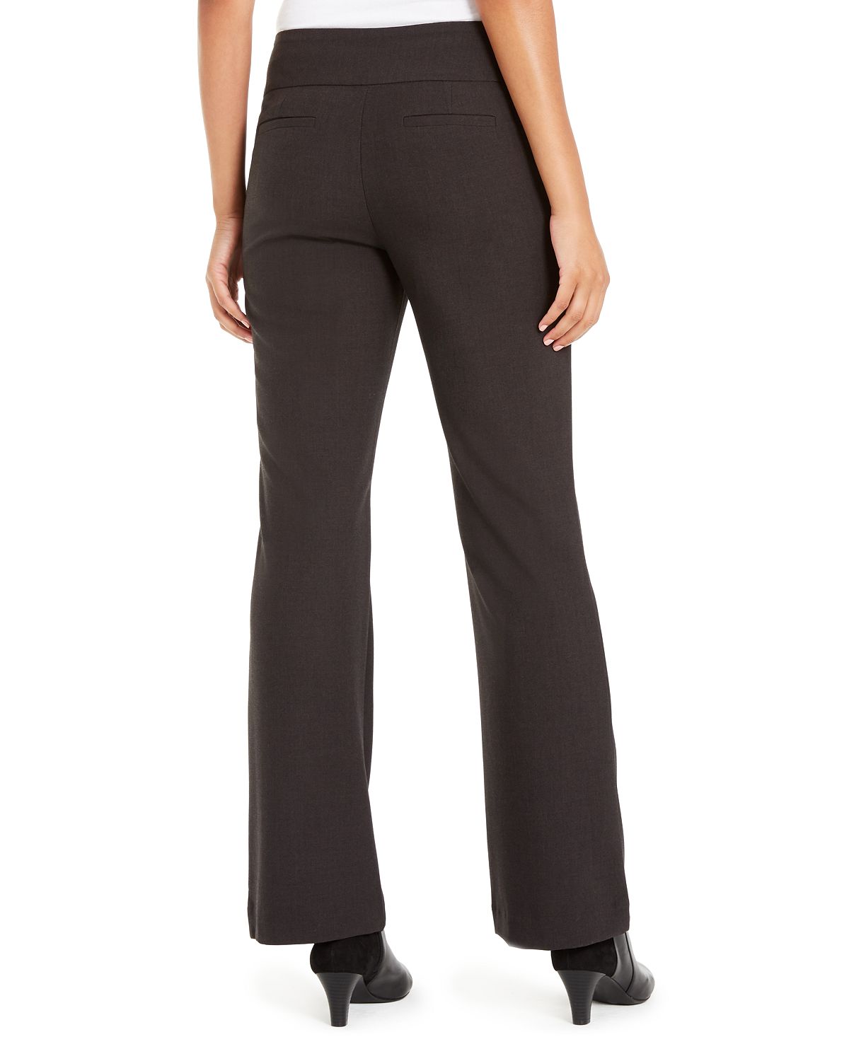 Calças femininas Alfani com cintura alta e controle de barriga, cinza, tamanho 16