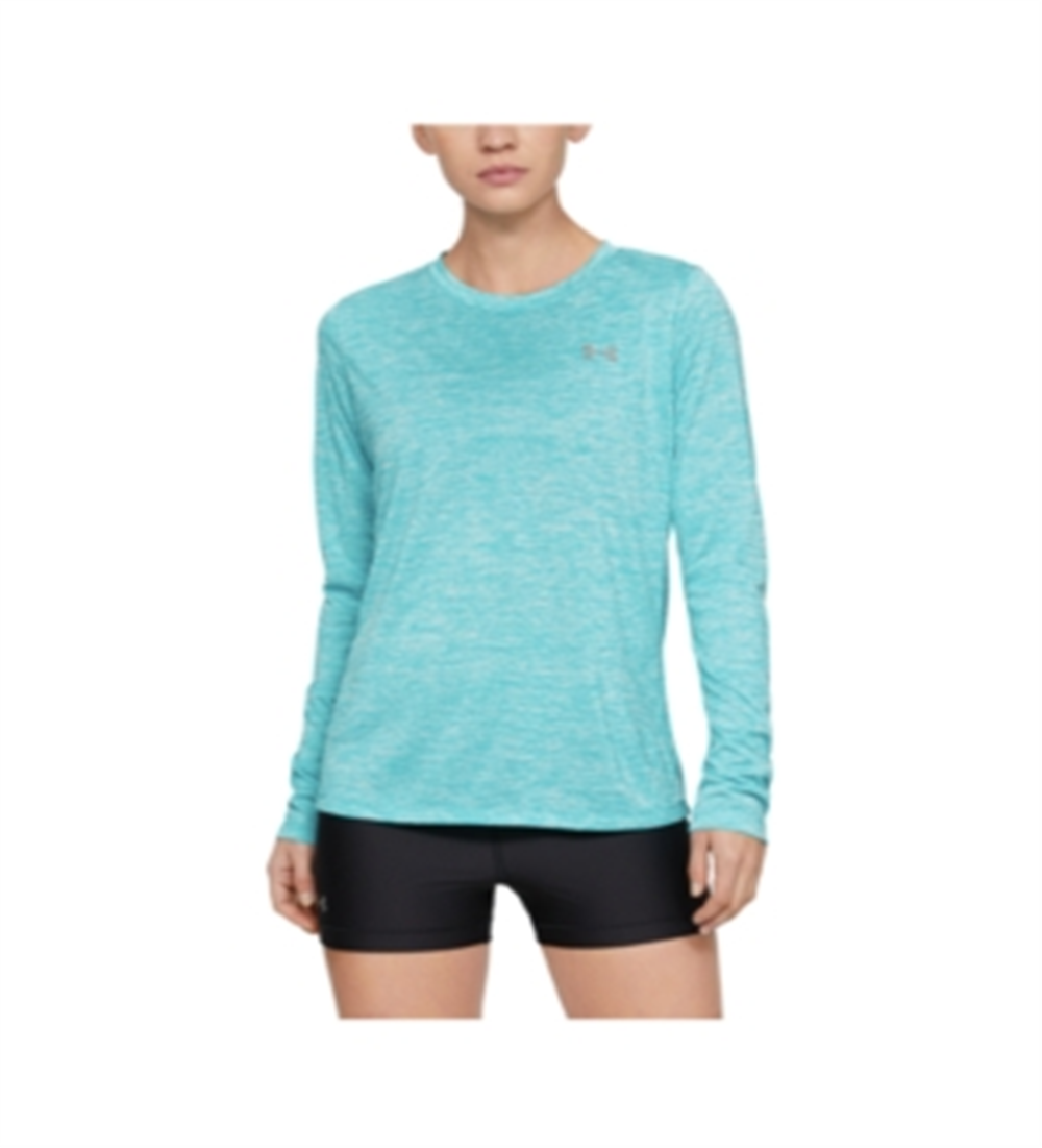 Camisa de manga comprida Tech Twist feminina Under Armour, azul, tamanho pequeno