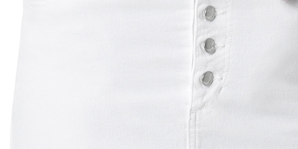 Saia lápis jeans feminina Joe's com botões e botões, branca, tamanho 30