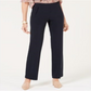 Calça feminina estilo &amp; co com controle de barriga, perna reta, azul, tamanho 4