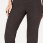Jeans feminino estilo &amp; co com controle de barriga, perna reta, cinza escuro, tamanho 8