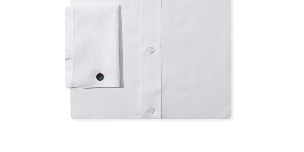 Camisa smoking masculina Michelsons Slim Fit Chevron texturizada com punho francês, branca, tamanho P