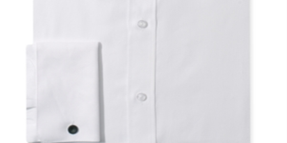 Camisa smoking masculina Michelsons Slim Fit Chevron texturizada com punho francês, branca, tamanho P