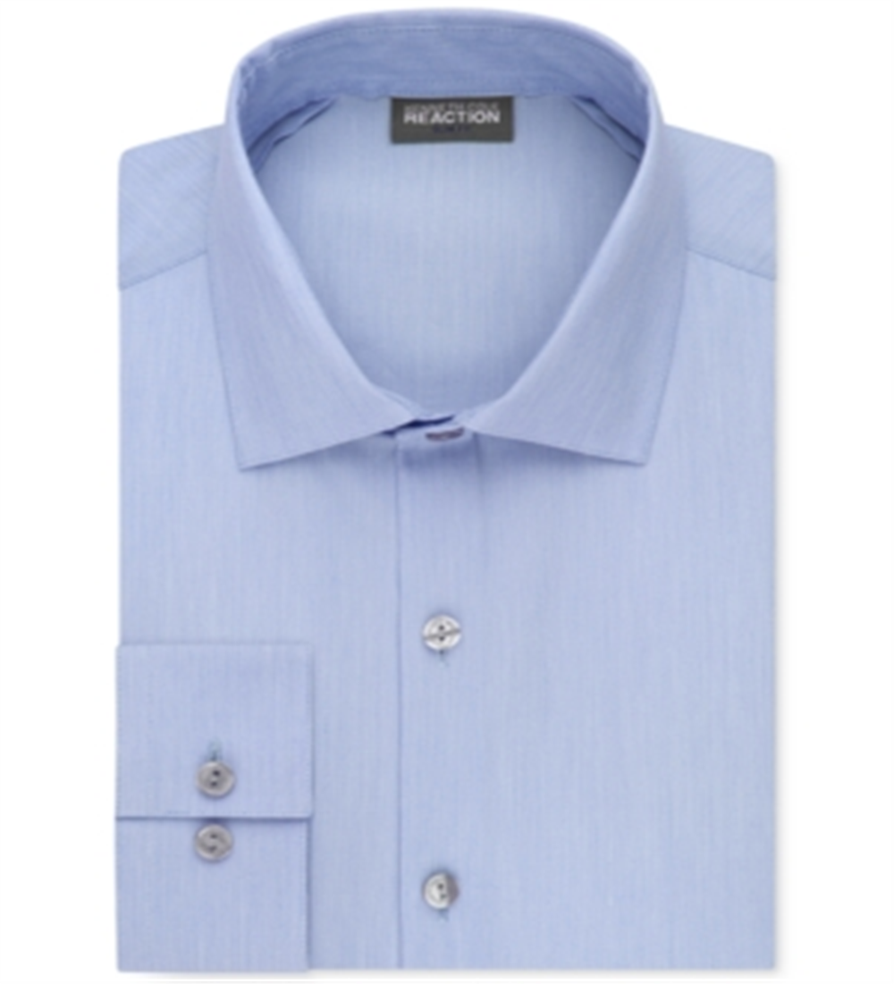 Camisa social masculina Kenneth Cole Reaction Slim Fit Techni azul tamanho 18x34x35