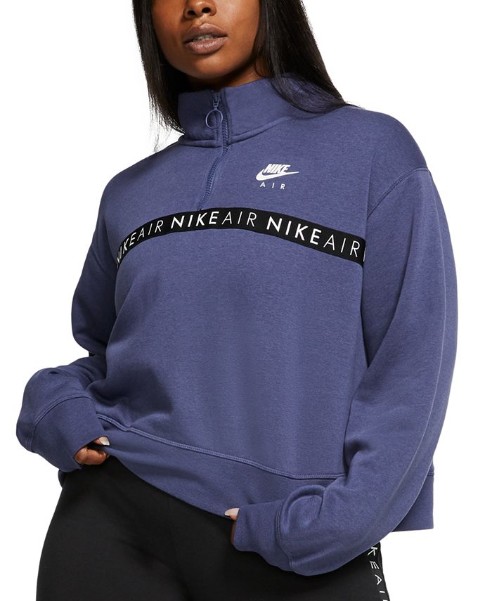 Top curto Nike Plus Air Zip feminino roxo tamanho 3X