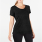 Camiseta feminina Ideology com bainha em malha - preta, tamanho XL
