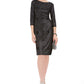 Vestido de malha brilhante feminino Jessica Howard, preto, tamanho 14, pequeno