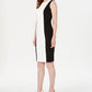 Vestido tubinho Calvin Klein feminino com blocos de cores, branco, tamanho 12