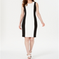 Vestido tubinho Calvin Klein feminino com blocos de cores, branco, tamanho 12