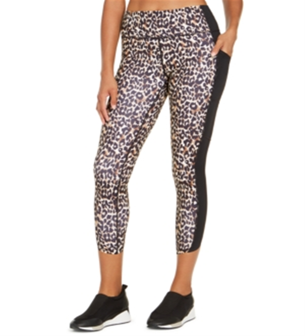 Leggings esportivas femininas Ideology com estampa animal e tamanho grande, marrom