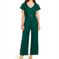 Macacão feminino com cinto da coleção NY, verde, tamanho pequeno, extragrande