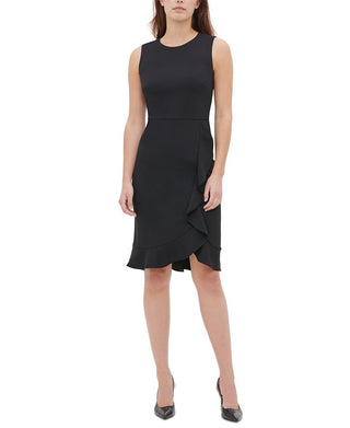 Vestido Calvin Klein Feminino com Babados Preto Tamanho 10