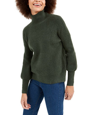 Suéter feminino French Connection Orla Flossy gola alta verde tamanho pequeno