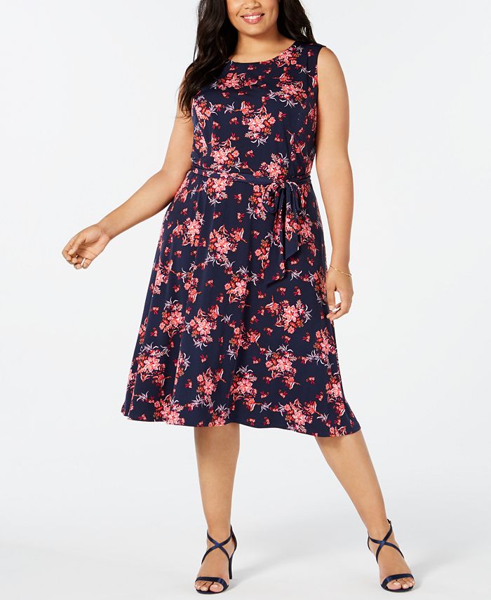 Vestido MIDI sem mangas feminino Charter Club azul tamanho 3X