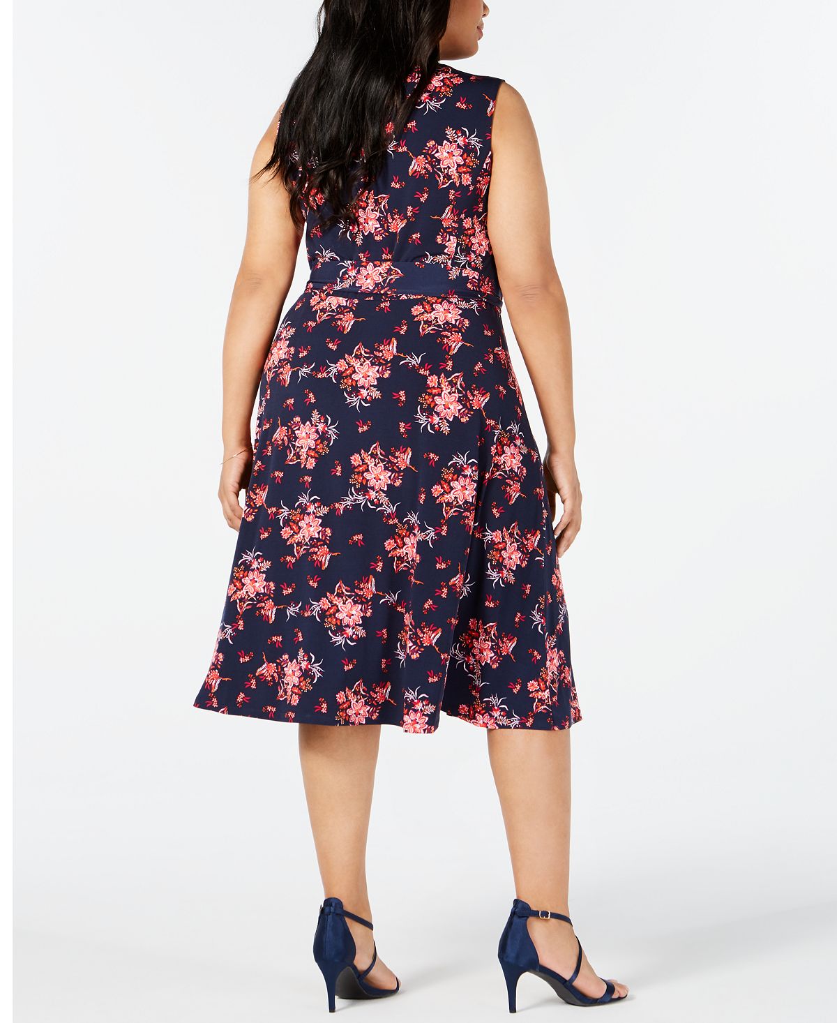 Vestido MIDI sem mangas feminino Charter Club azul tamanho 3X