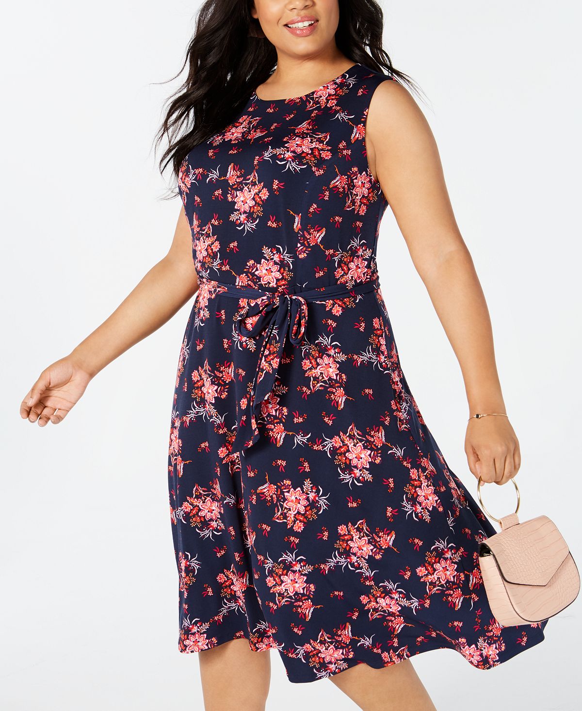 Vestido MIDI sem mangas feminino Charter Club azul tamanho 3X