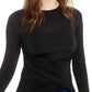 Top cruzado franzido feminino Bar III, preto, tamanho XX-G