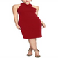 Vestido de festa feminino Rachel Roy, sem mangas, comprimento até o joelho, vermelho, tamanho XX-G