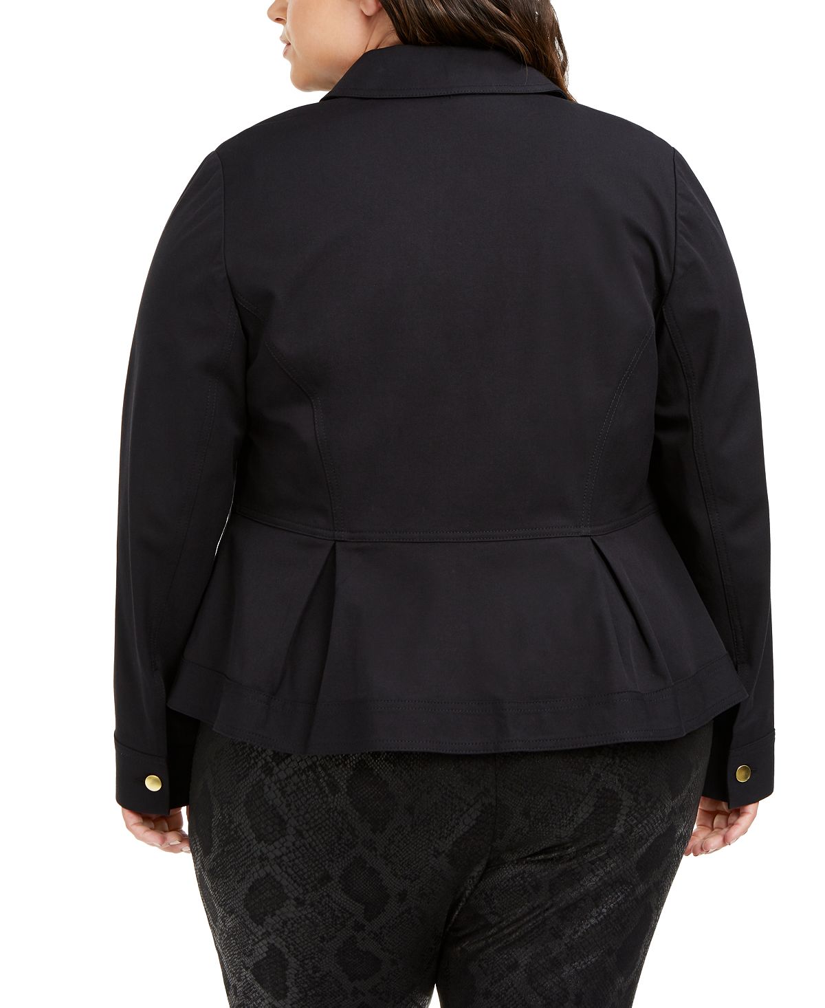 Jaqueta peplum feminina INC International Concepts preta tamanho 3X