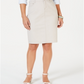 Saia jeans feminina Charter Club com controle de barriga, bege, tamanho 10