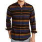 Camisa de flanela listrada masculina American Rag Fay, preta, tamanho pequeno