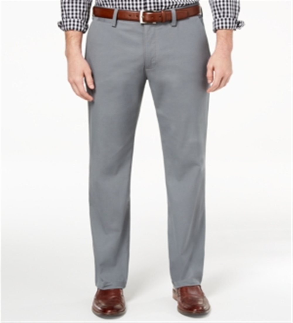 Calça Chino Masculina Club Room Classic Fit com Perna Reta Cinza Tamanho 40X30