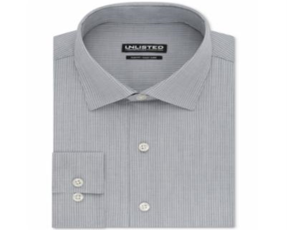 Camisa social masculina Kenneth Cole Slim Fit xadrez e listras cinza tamanho 17,5 x 34-35-XL