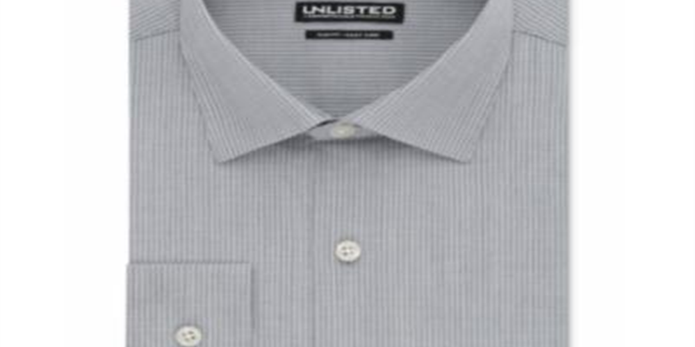 Camisa social masculina Kenneth Cole Slim Fit xadrez e listras cinza tamanho 17,5 x 34-35-XL