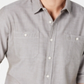 Camisa masculina American Rag com botões e espinha de peixe, cinza, tamanho pequeno