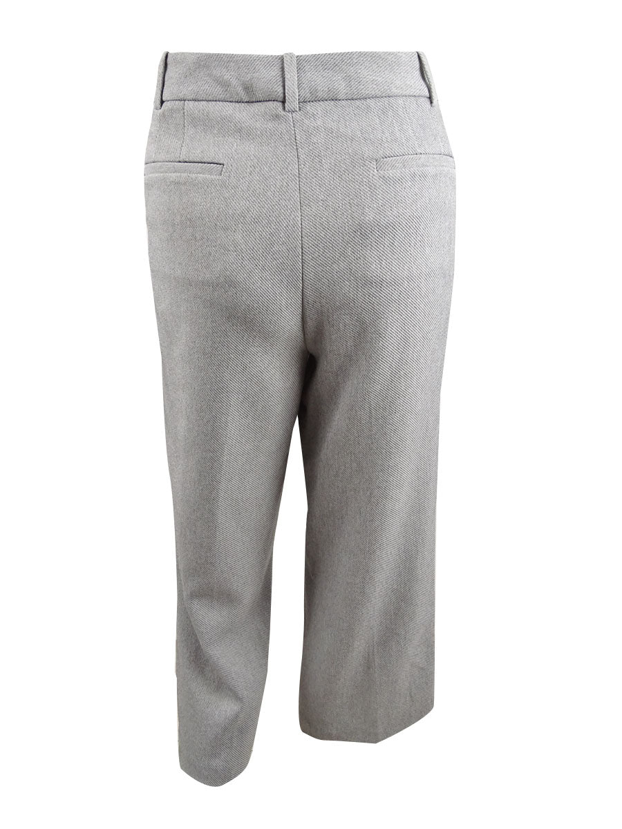 Calça curta de sarja Calvin Klein feminina com bolso e zíper, cinza, tamanho 18W