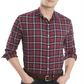 Camisa xadrez masculina Tommy Hilfiger de algodão com botões, roxa, tamanho P