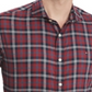 Camisa xadrez masculina Tommy Hilfiger de algodão com botões, roxa, tamanho P
