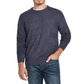 Suéter listrado masculino vintage à prova de intempéries, toque suave, azul, tamanho grande