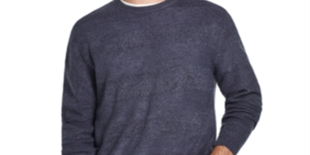 Suéter listrado masculino vintage à prova de intempéries, toque suave, azul, tamanho grande