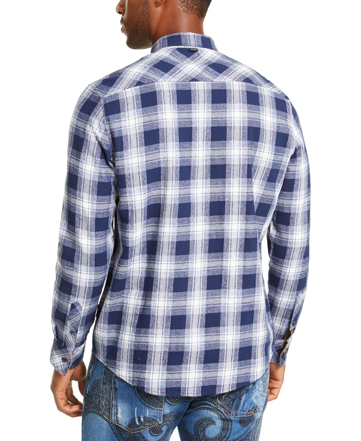 Camisa Sean John Masculina Clássica de Gola Alta Grande Azul Tamanho XXXX-G