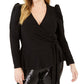 INC International Concepts Top feminino com alças bufantes e ombros de fora, preto, tamanho 0X