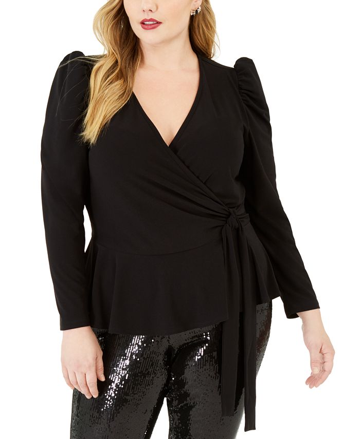 INC International Concepts Top feminino com alças bufantes e ombros de fora, preto, tamanho 0X