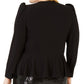 INC International Concepts Top feminino com alças bufantes e ombros de fora, preto, tamanho 0X
