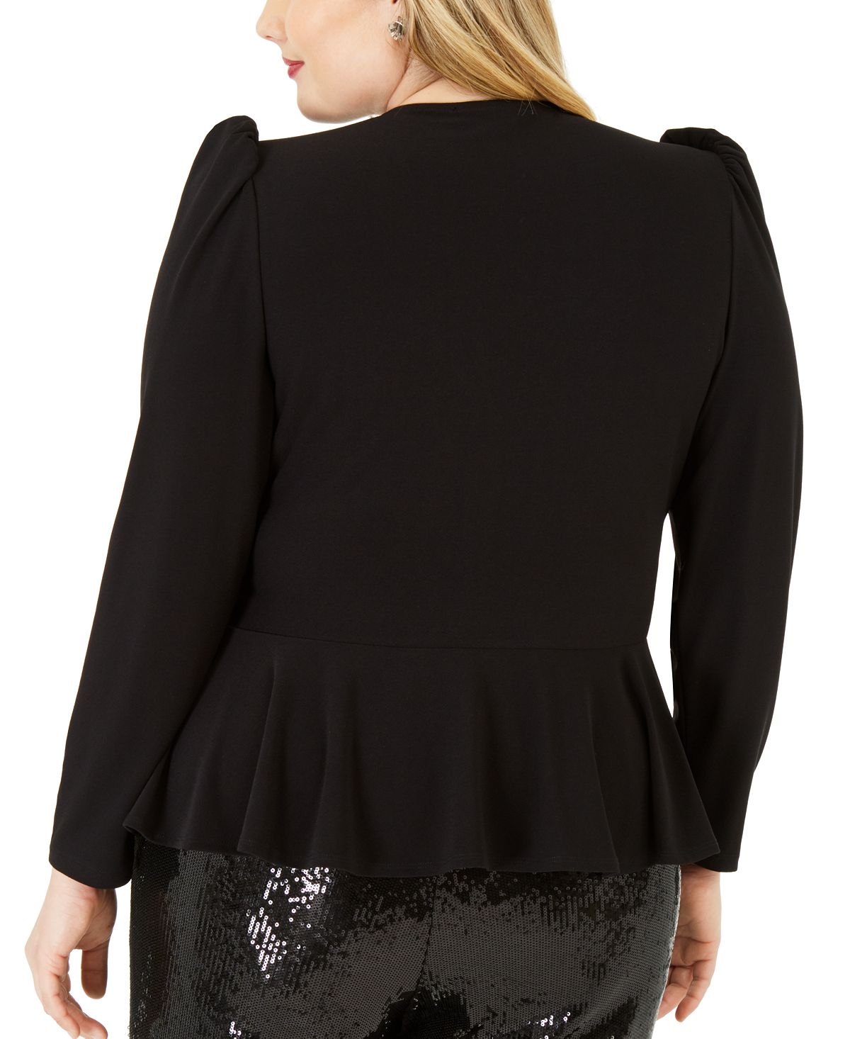 INC International Concepts Top feminino com alças bufantes e ombros de fora, preto, tamanho 0X