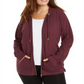 Calvin Klein Plus Moletom com capuz feminino com zíper vermelho tamanho 2X