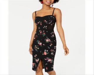 Vestido Bodycon Ilusion estampado infantil Material Girl, preto, tamanho médio