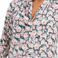 Blusa feminina Charter Club com estampa floral e decote em V franzido, rosa, tamanho XX-G