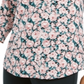 Blusa feminina Charter Club com estampa floral e decote em V franzido, rosa, tamanho XX-G