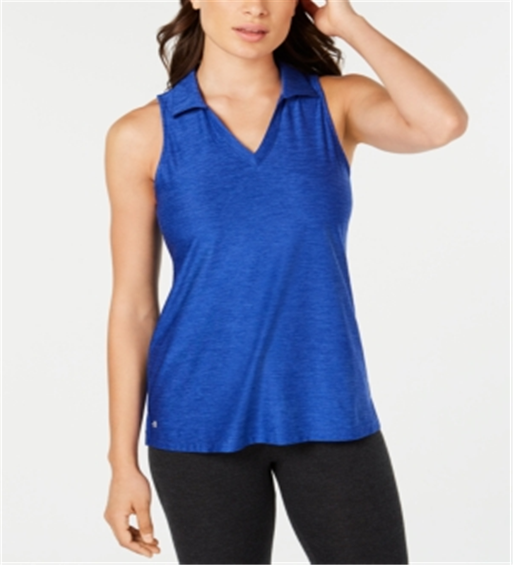 Polo feminino sem mangas Ideology - Azul, tamanho XL
