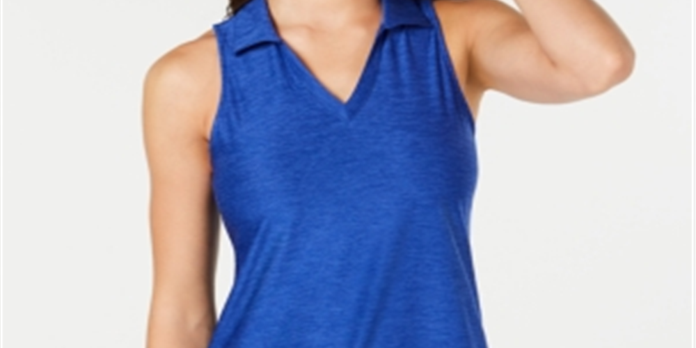 Polo feminino sem mangas Ideology - Azul, tamanho XL