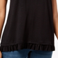 Camiseta feminina de manga curta com gola redonda e estampa de joias Style &amp; Co, preta, tamanho pequeno