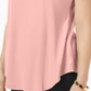 JM Collection Top feminino com decote redondo rosa tamanho pequeno