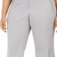 Calça curta de sarja Calvin Klein feminina com bolso e zíper, cinza, tamanho 22W